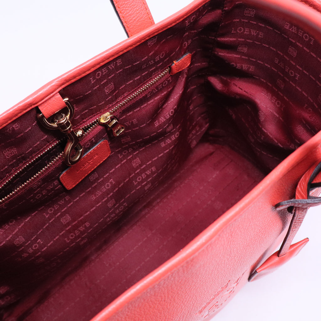 Orange Leather Shopper Tote B20619