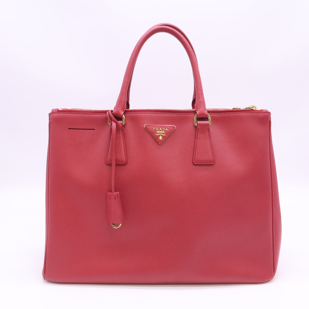 Peonia Saffiano Lux Leather Double Zip Large Tote Bag B24608
