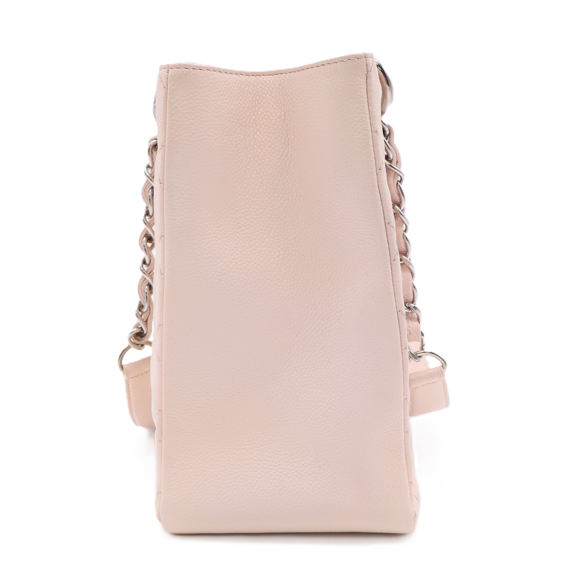 Light Pink Quilted Caviar Leather Grand Shopping Tote Bag TWINS