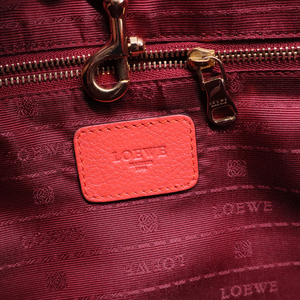 Orange Leather Shopper Tote B20619