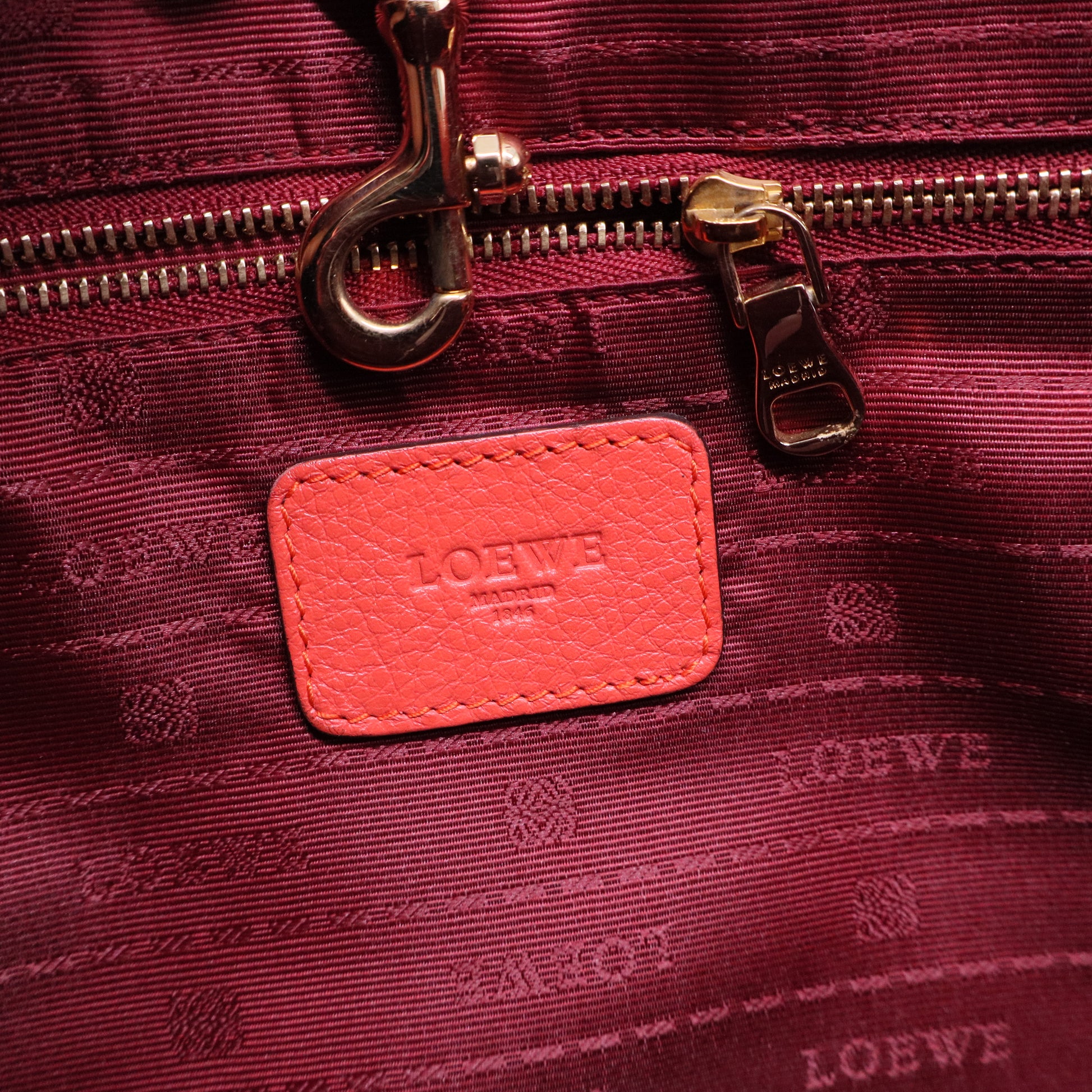 Orange Leather Shopper Tote B20619