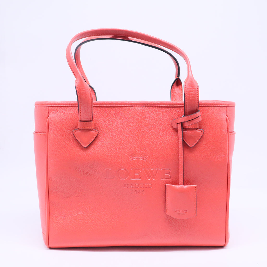 Orange Leather Shopper Tote B20619