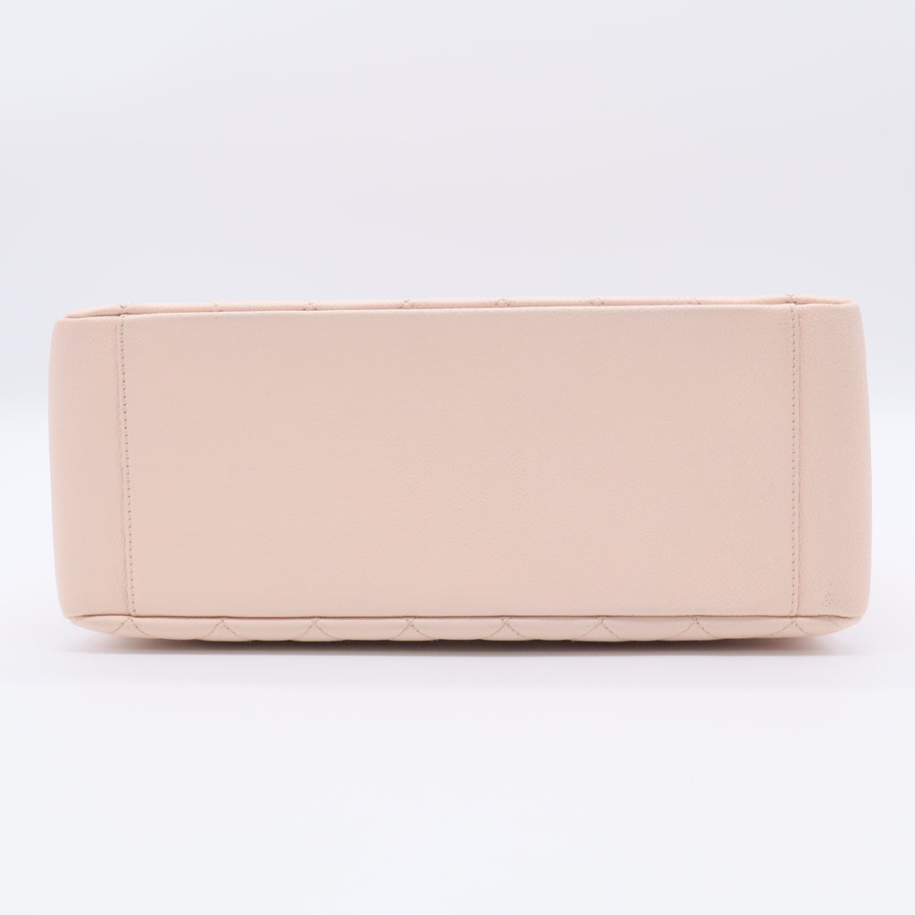 Light Pink Quilted Caviar Leather Grand Shopping Tote Bag TWINS