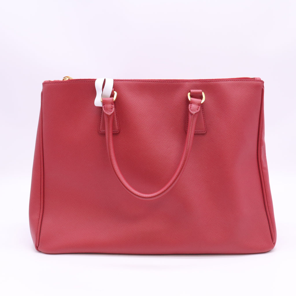 Peonia Saffiano Lux Leather Double Zip Large Tote Bag B24608