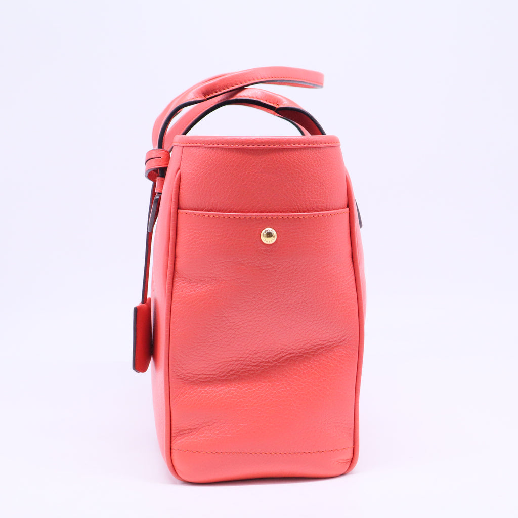 Orange Leather Shopper Tote B20619