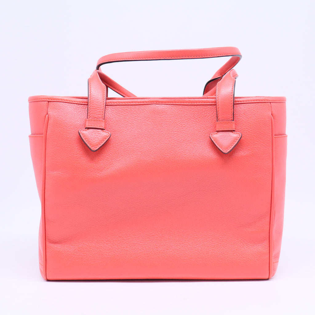 Orange Leather Shopper Tote B20619