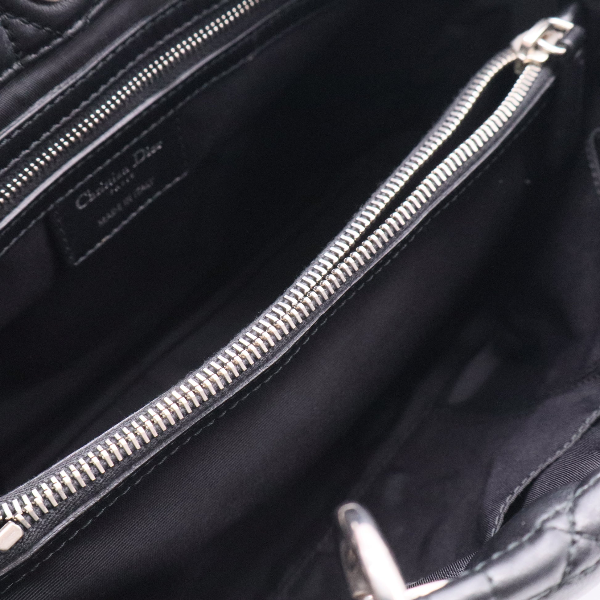 Dior Christian Dior Black Cannage Leather Soft Lady Dior Satchel Bag Twins LDJ2536