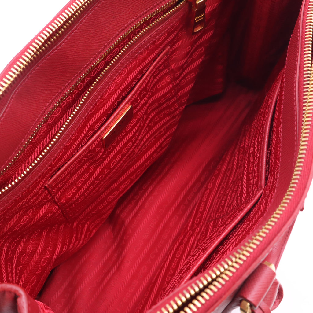 Peonia Saffiano Lux Leather Double Zip Large Tote Bag B24608