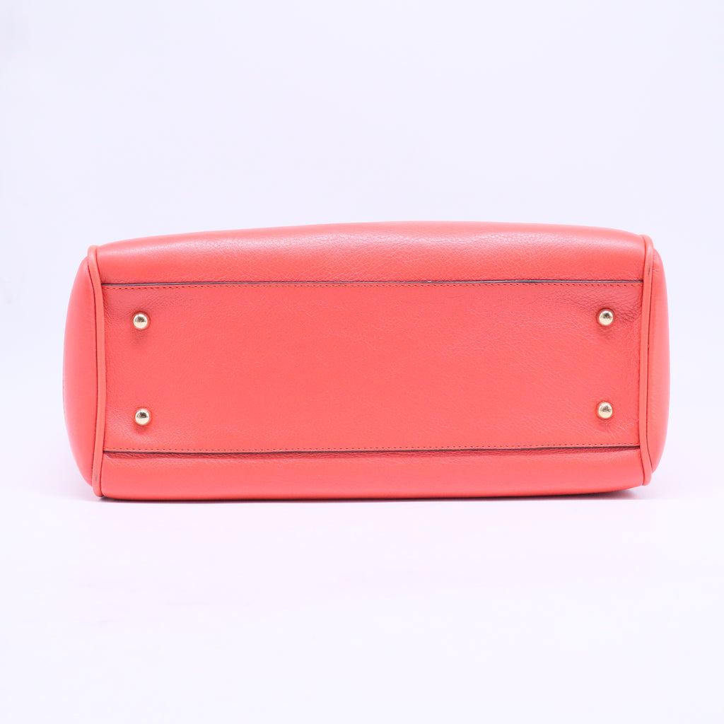 Orange Leather Shopper Tote B20619