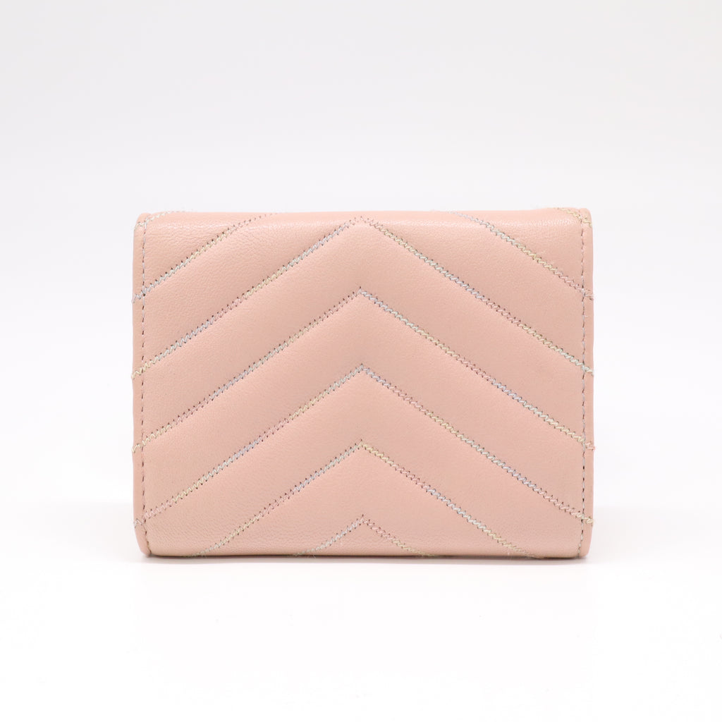 Chanel Caviar Chevron Rainbow CC Small Flap Wallet W22242