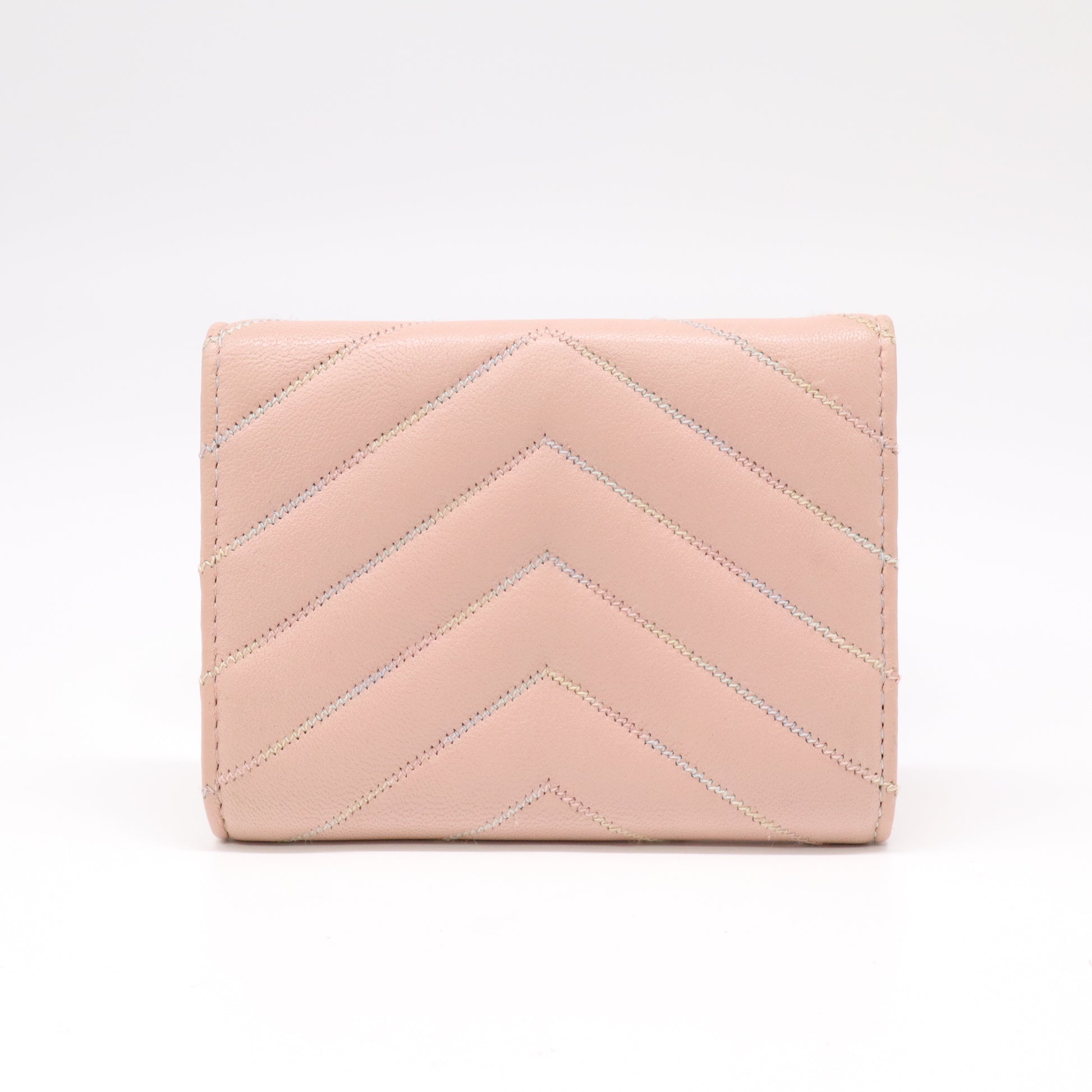 Chanel Caviar Chevron Rainbow CC Small Flap Wallet W22242