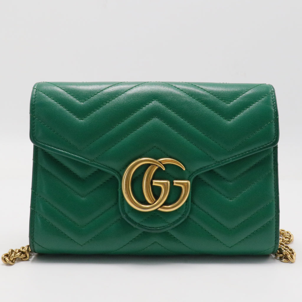 GG Marmont Chain Wallet Matelasse Leather Mini