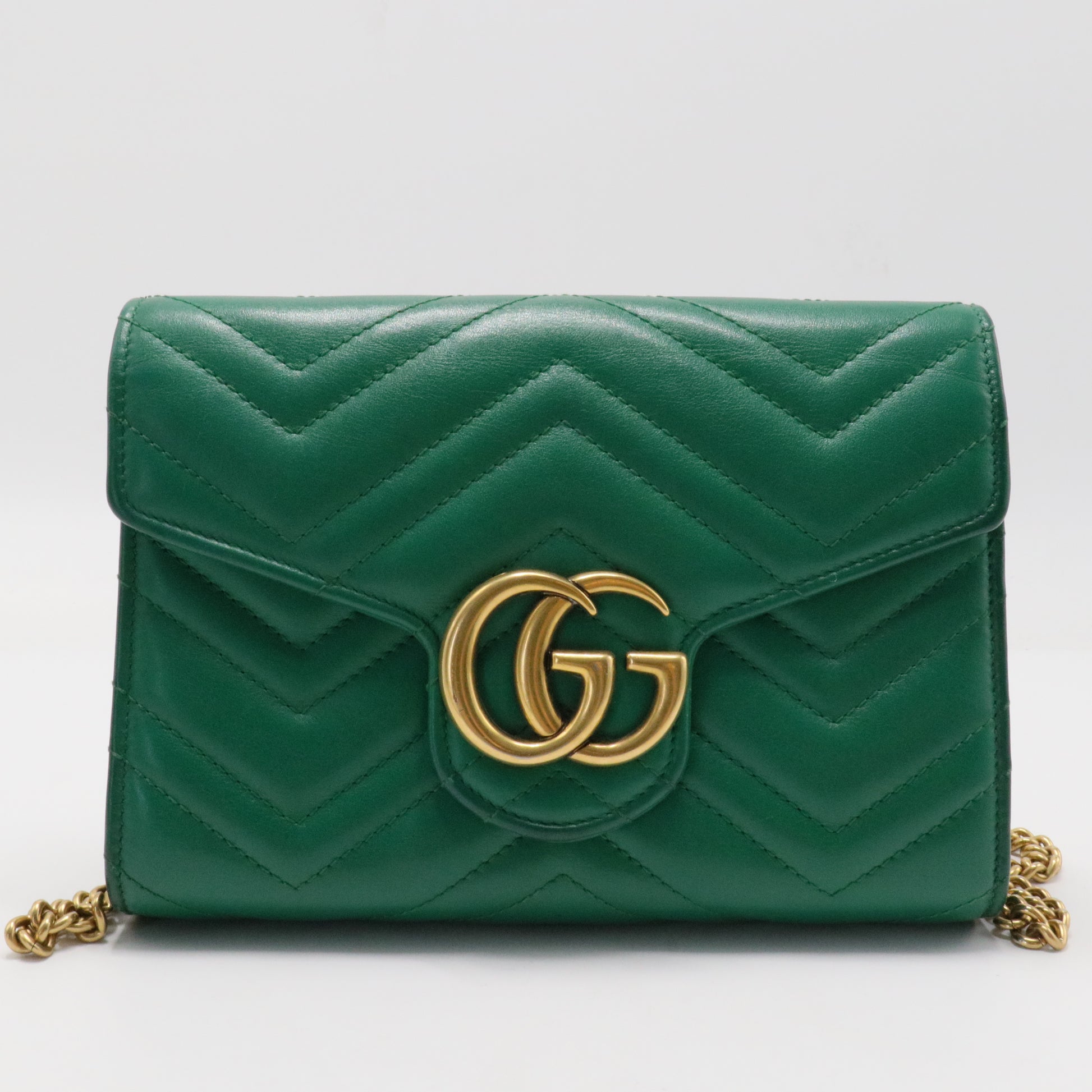 GG Marmont Chain Wallet Matelasse Leather Mini