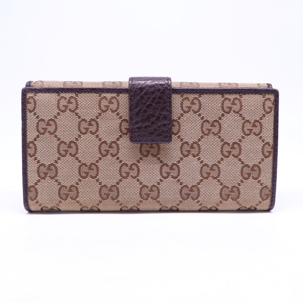 Gucci Beige GG Canvas Double G Continental Wallet W21055