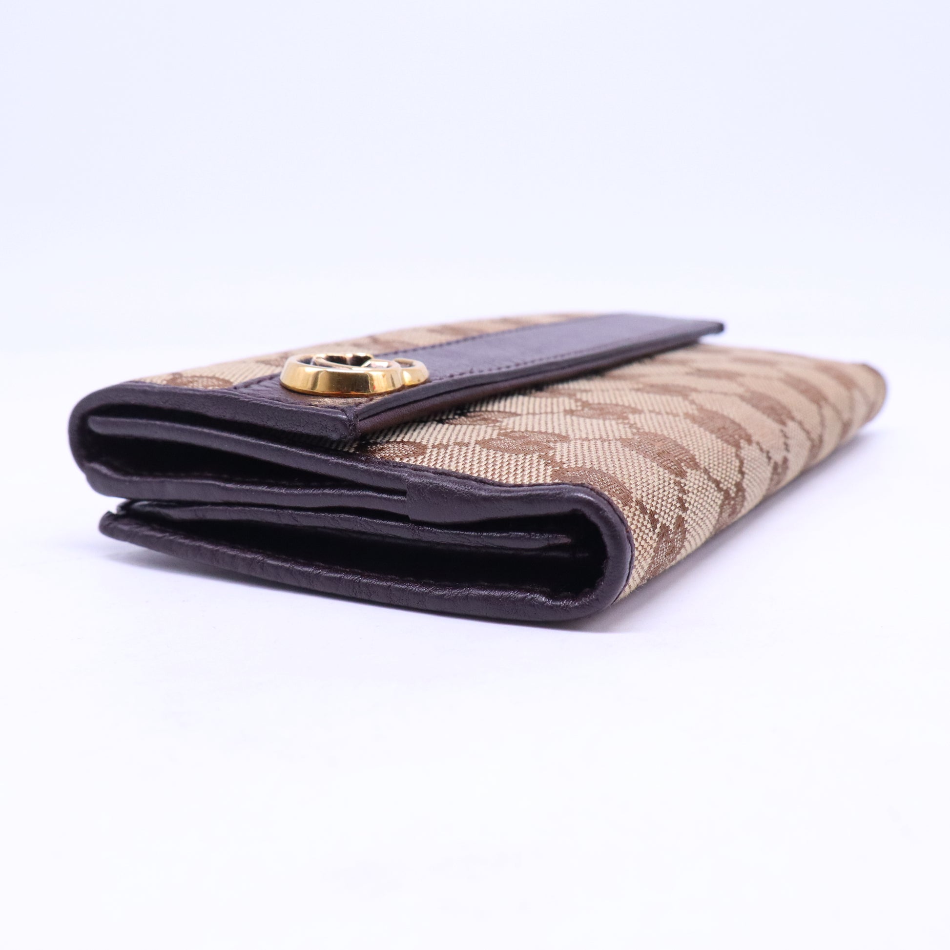 Gucci Beige GG Canvas Double G Continental Wallet W21055