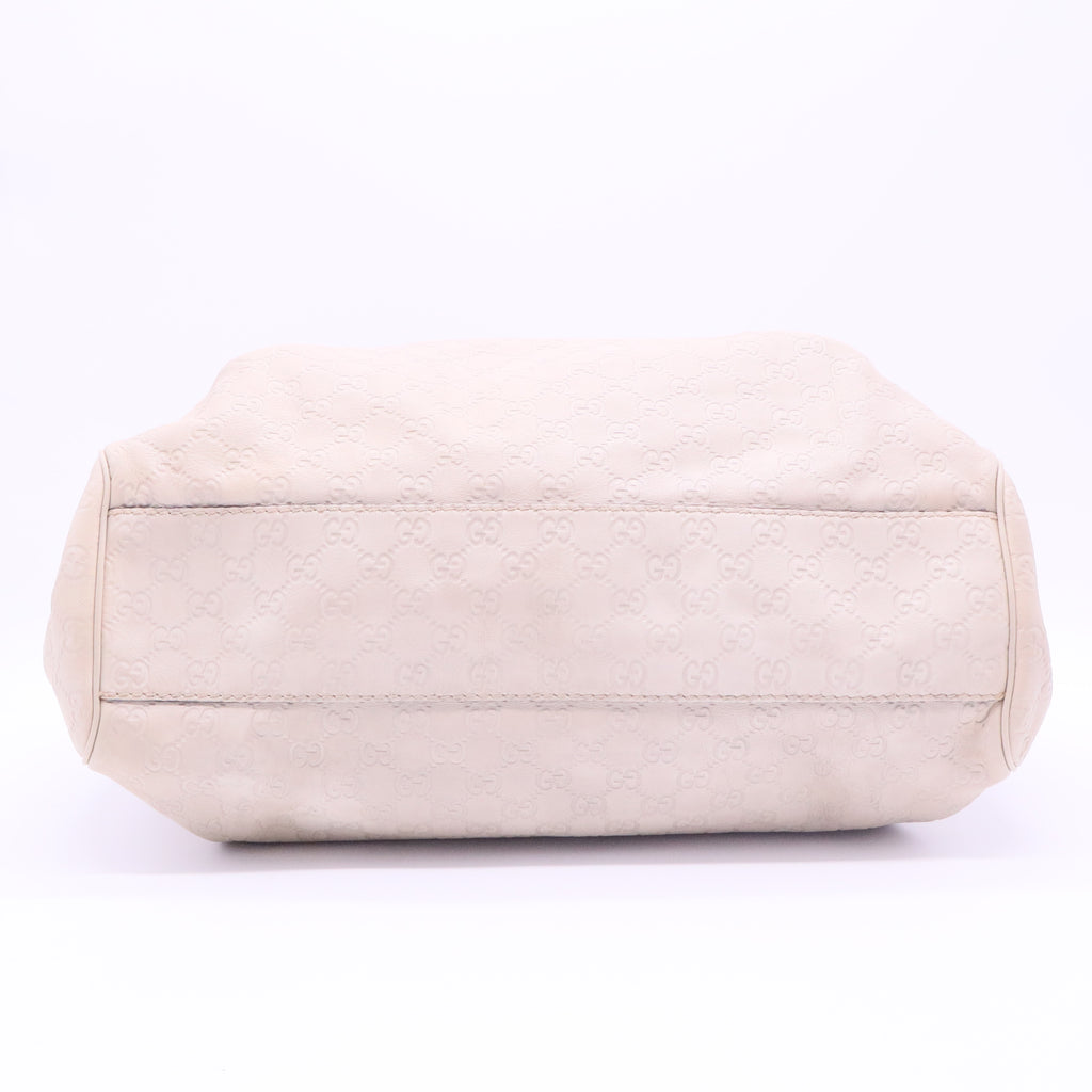 Sukey Large Guccissima Leather Tote Ivory