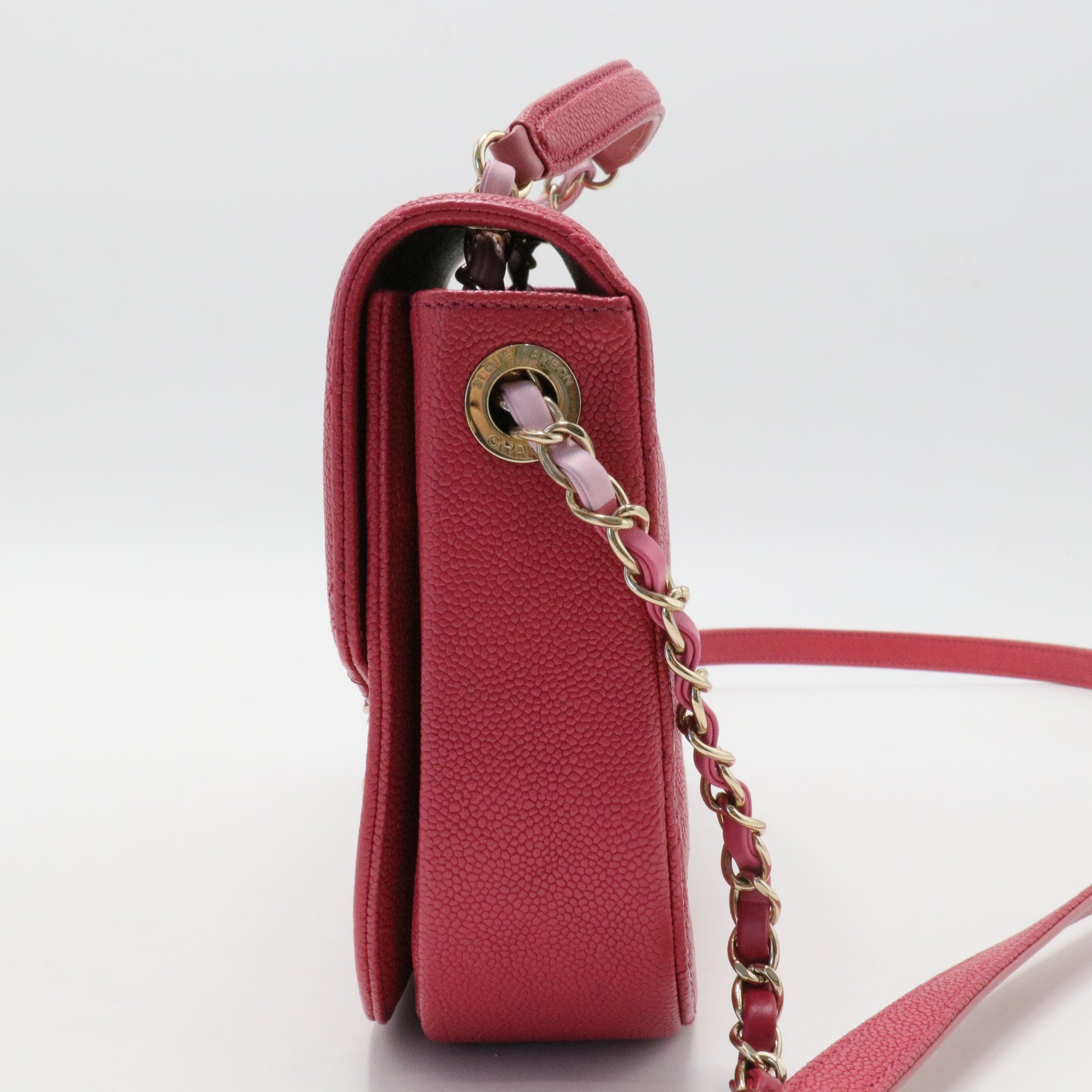 Thread Around Flap Bag Quilted Caviar Small