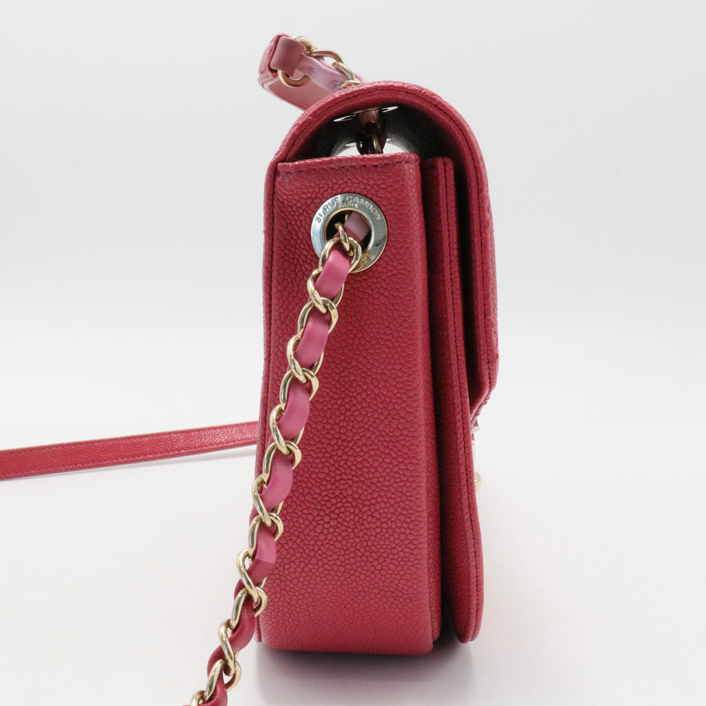 Thread Around Flap Bag Quilted Caviar Small
