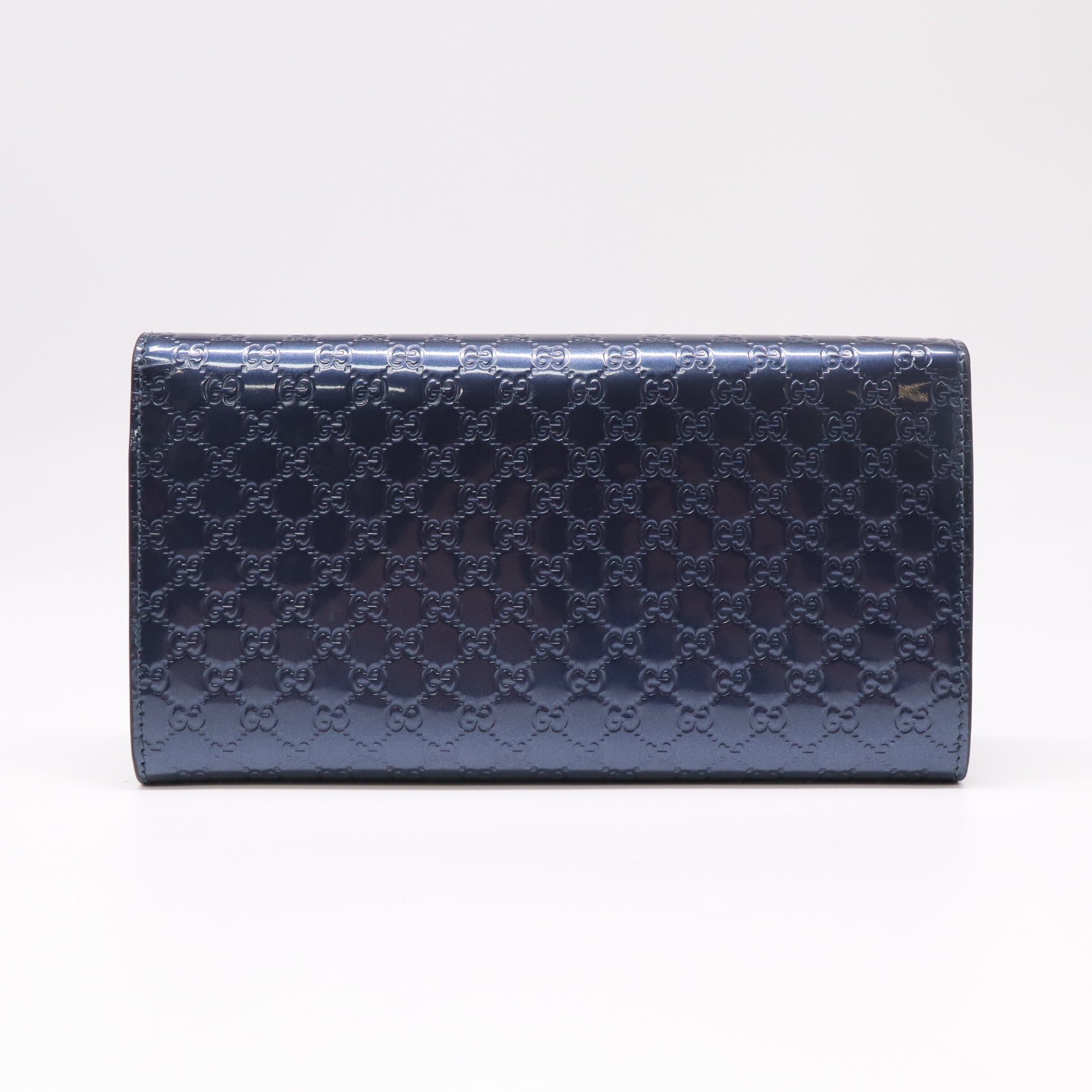 Gucci Microguccissima Patent Leather Nice Continental Flap Wallet with Heart Charms W22337