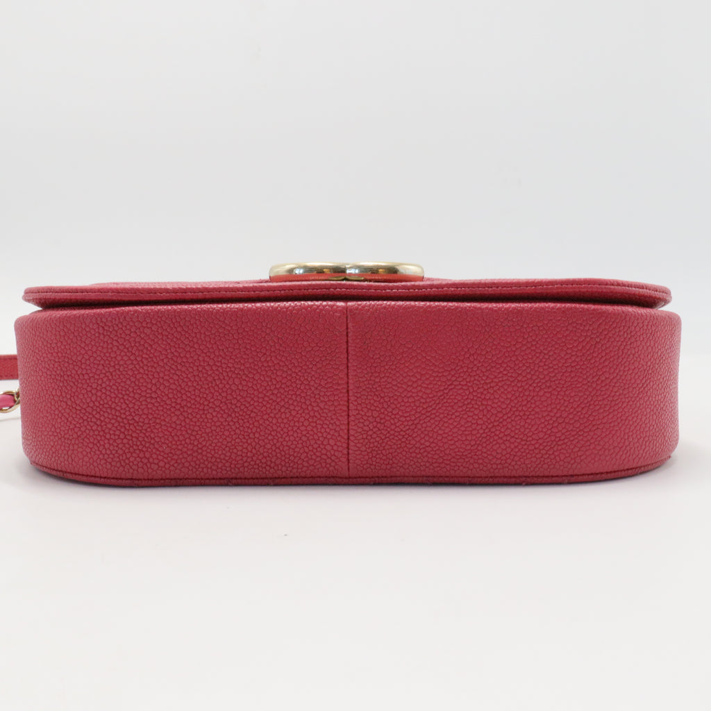 Thread Around Flap Bag Quilted Caviar Small