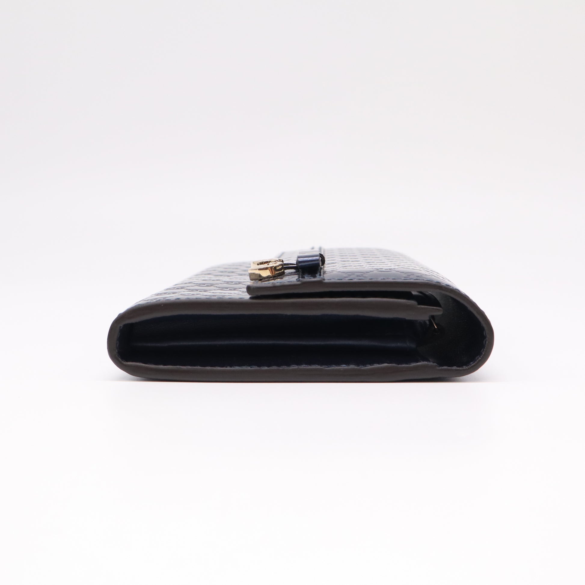 Gucci Microguccissima Patent Leather Nice Continental Flap Wallet with Heart Charms W22337
