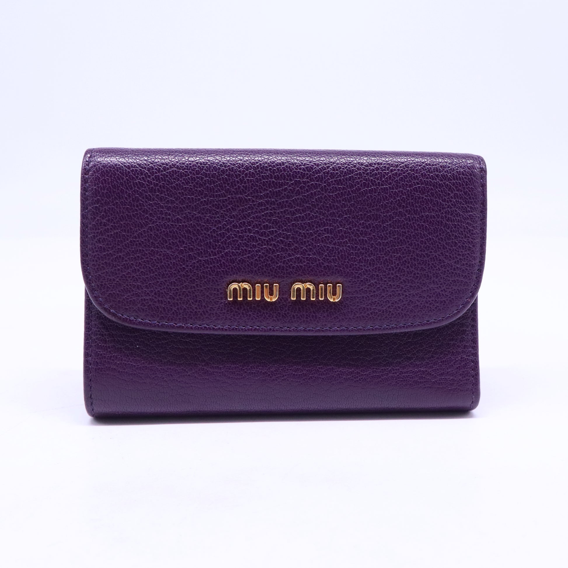Miu Miu Madras Leather Flap Wallet W21203