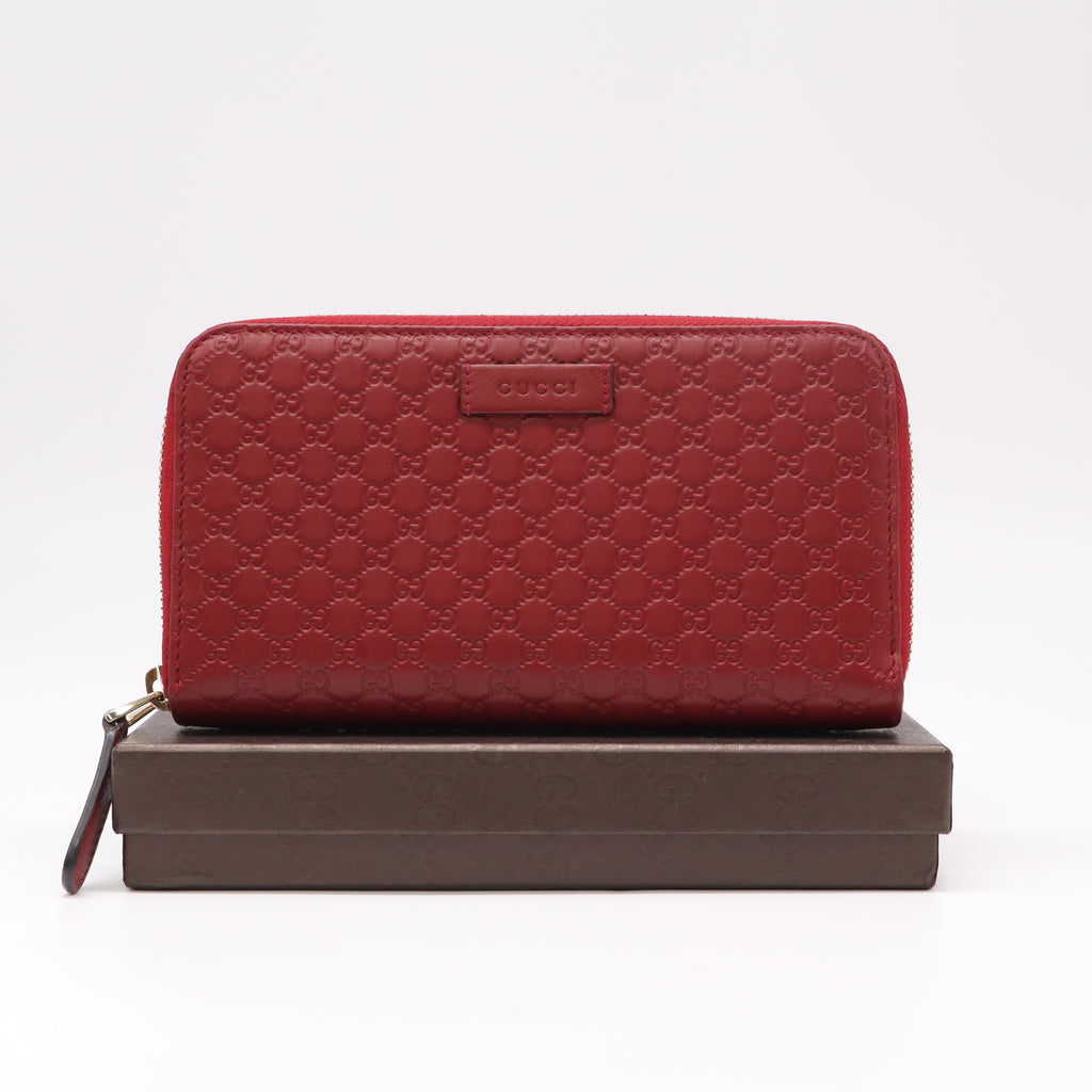 Gucci Microguccissima Zip Around Leather Long Wallet W22275