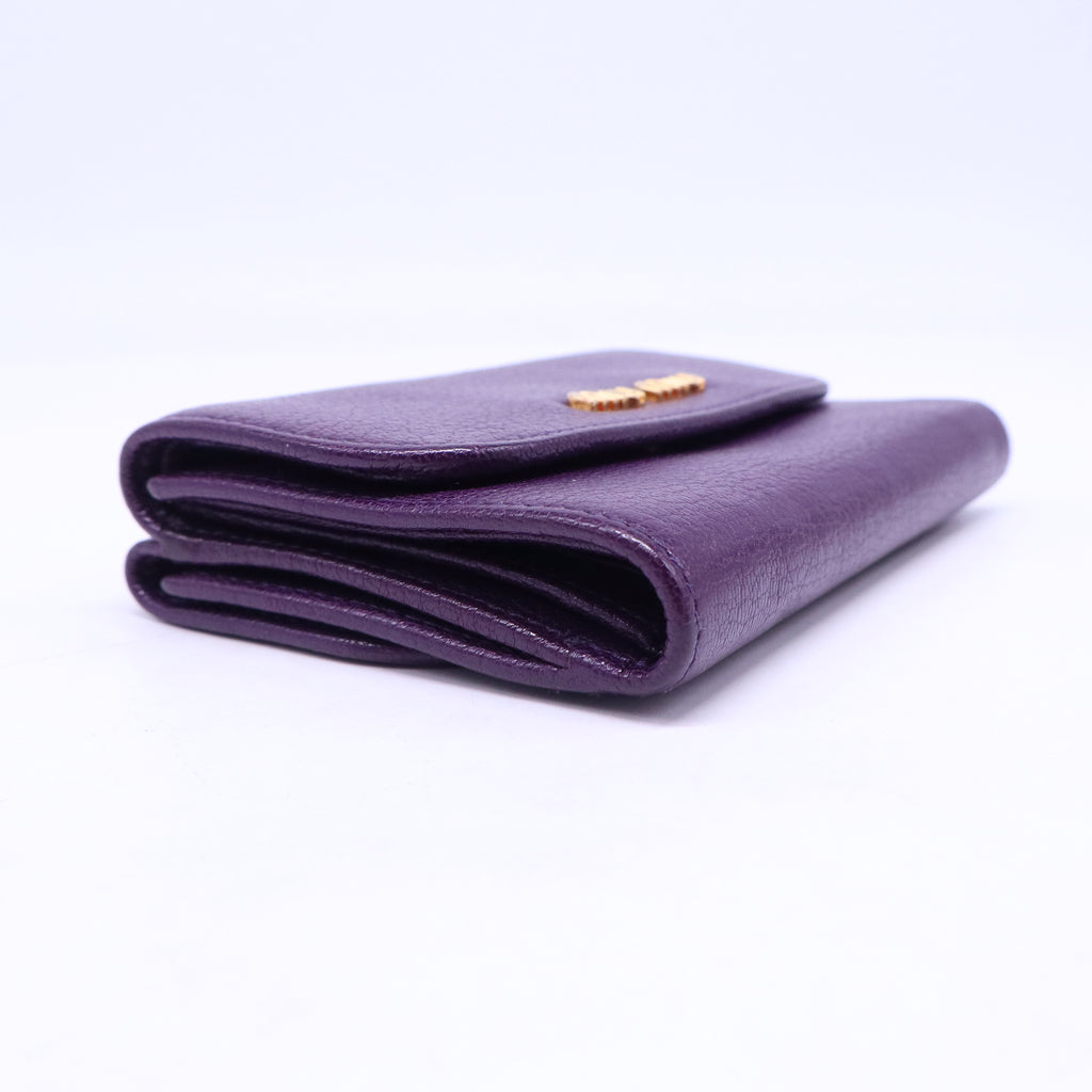 Miu Miu Madras Leather Flap Wallet W21203