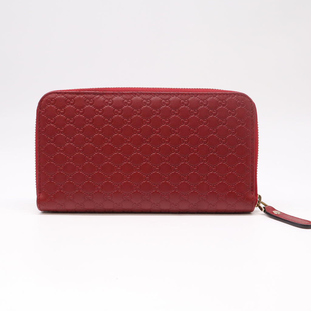 Gucci Microguccissima Zip Around Leather Long Wallet W22275