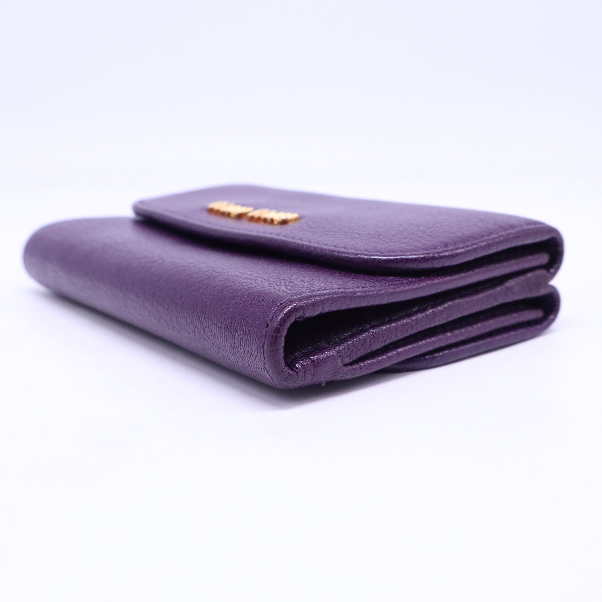 Miu Miu Madras Leather Flap Wallet W21203