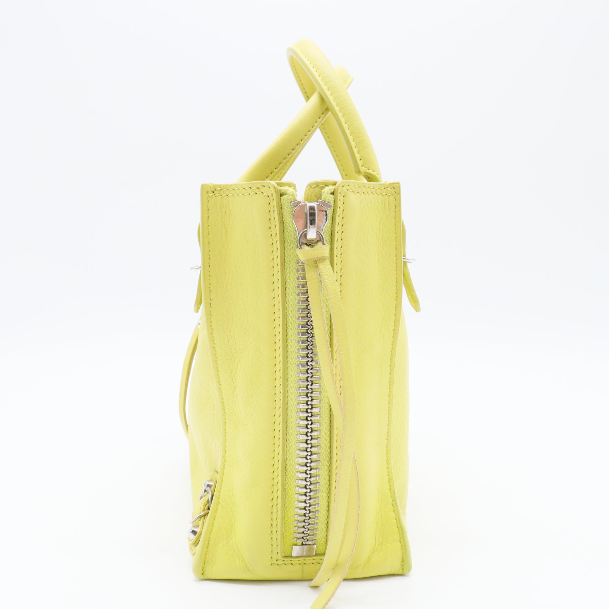 Jaune Poussin Leather Mini Papier A4 Magnet Tote Bag