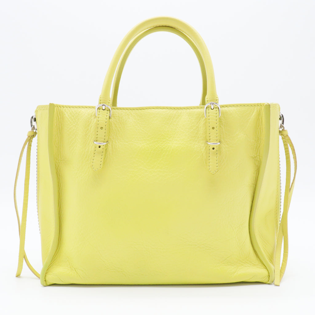 Jaune Poussin Leather Mini Papier A4 Magnet Tote Bag