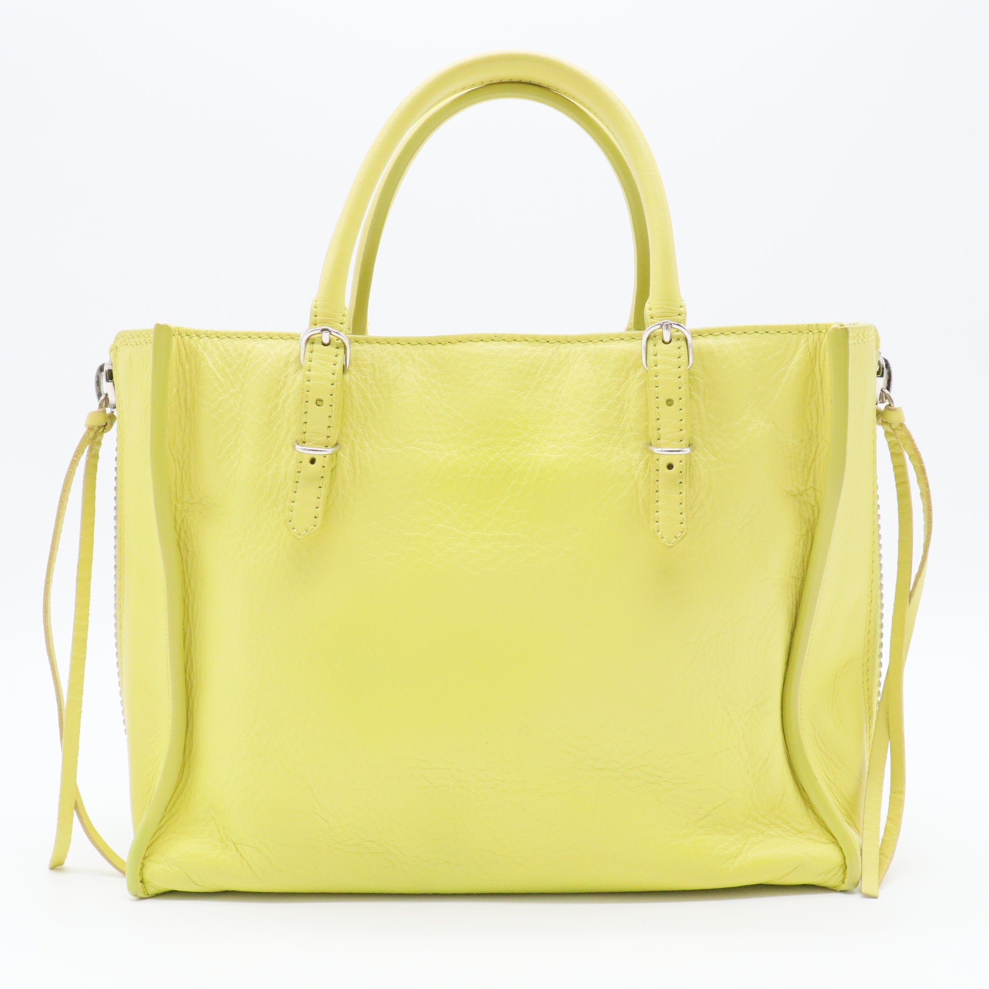 Jaune Poussin Leather Mini Papier A4 Magnet Tote Bag