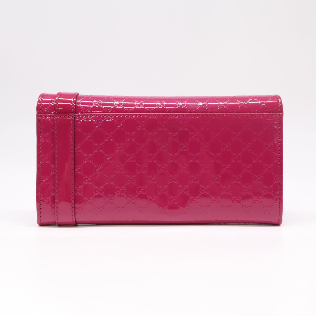 Gucci "Nice" Microguccissima Patent Leather Continental Wallet W22346