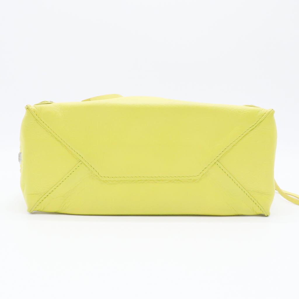 Jaune Poussin Leather Mini Papier A4 Magnet Tote Bag