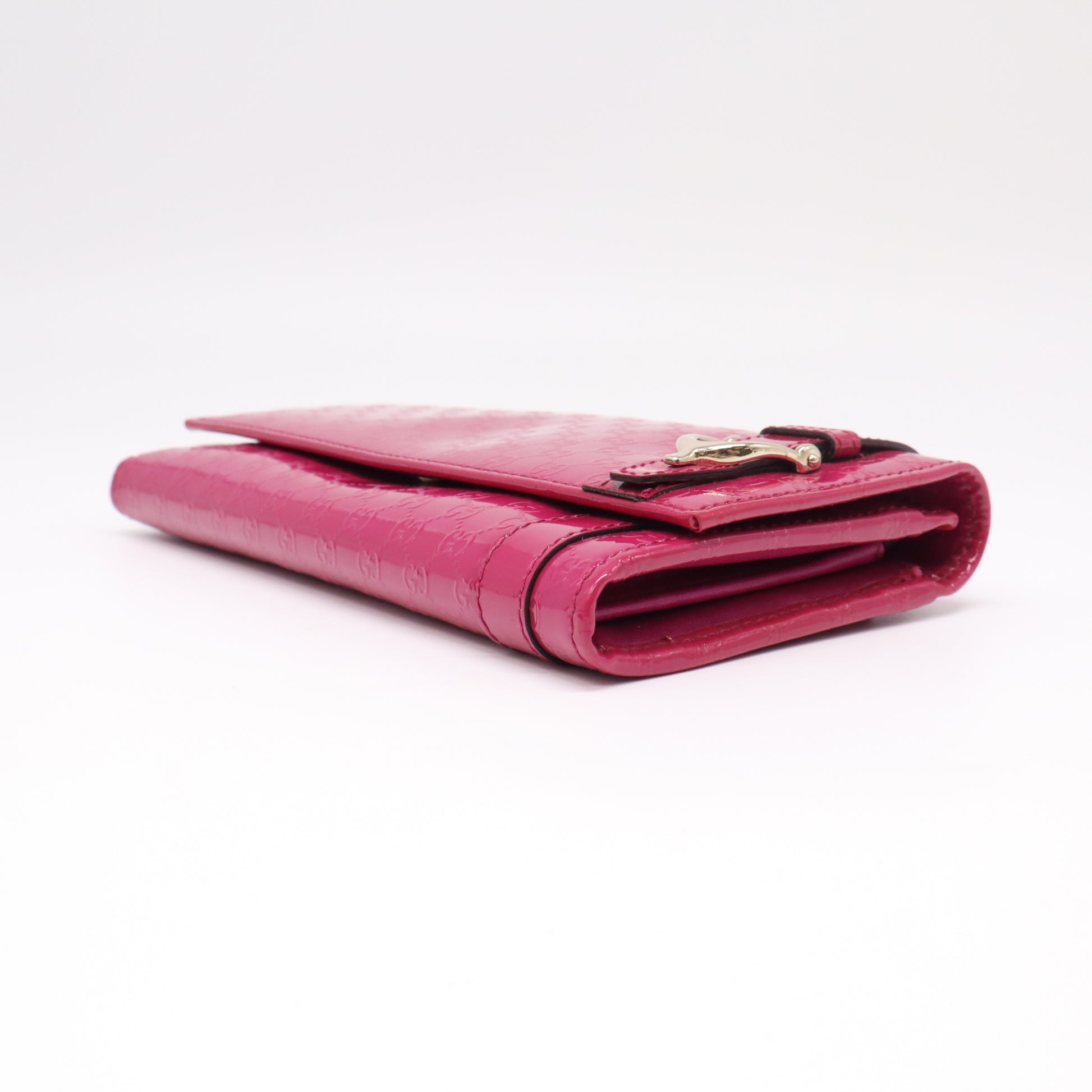 Gucci "Nice" Microguccissima Patent Leather Continental Wallet W22346