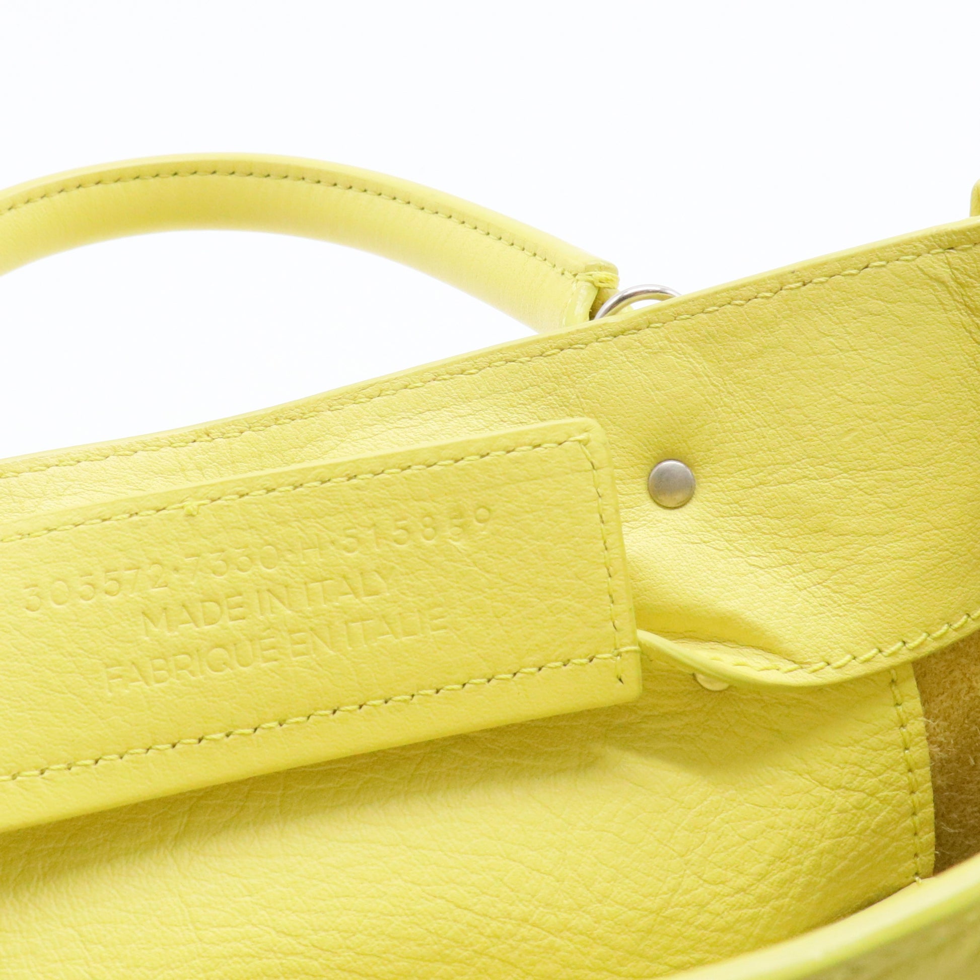 Jaune Poussin Leather Mini Papier A4 Magnet Tote Bag