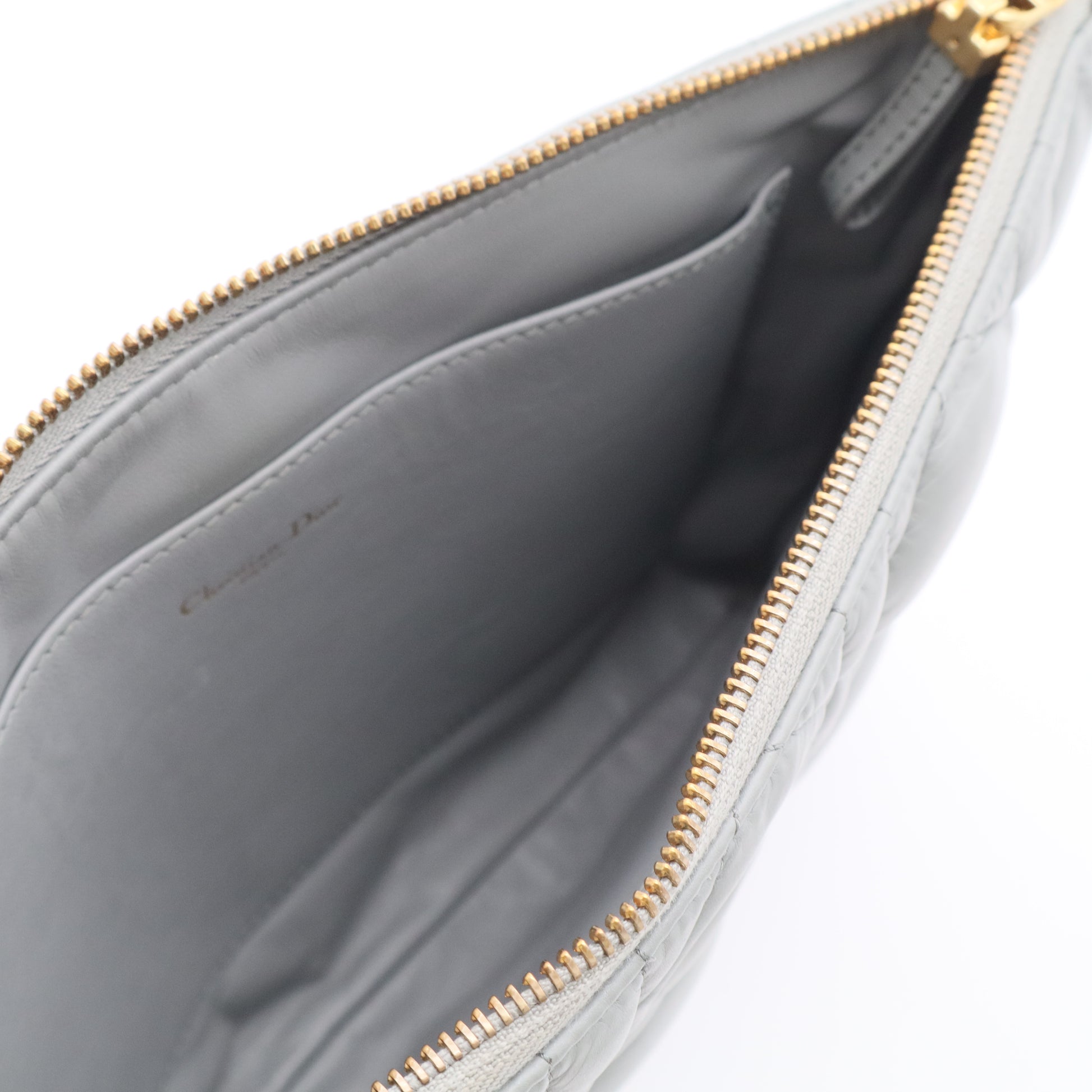 Supple Calfskin Cannage Large Caro Daily Pouch Cloud Blue twins