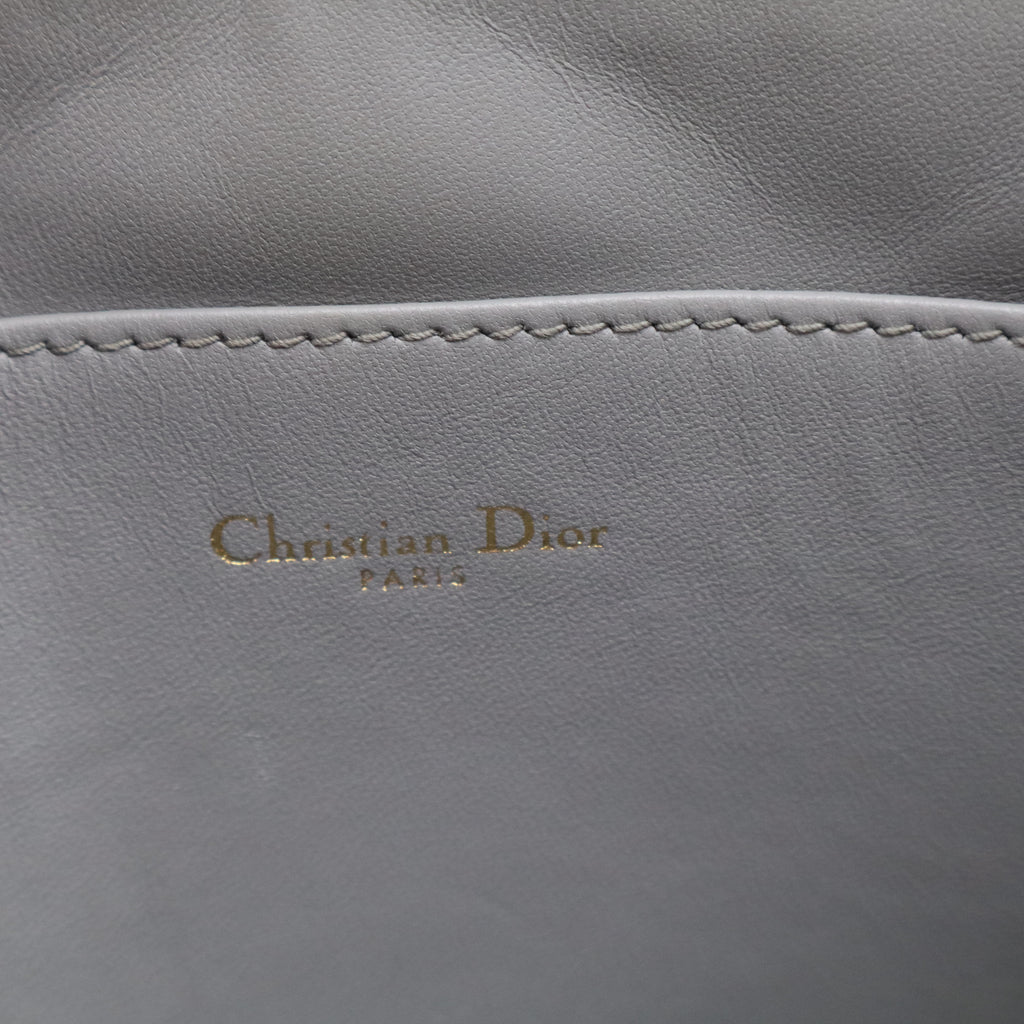 Supple Calfskin Cannage Large Caro Daily Pouch Cloud Blue twins