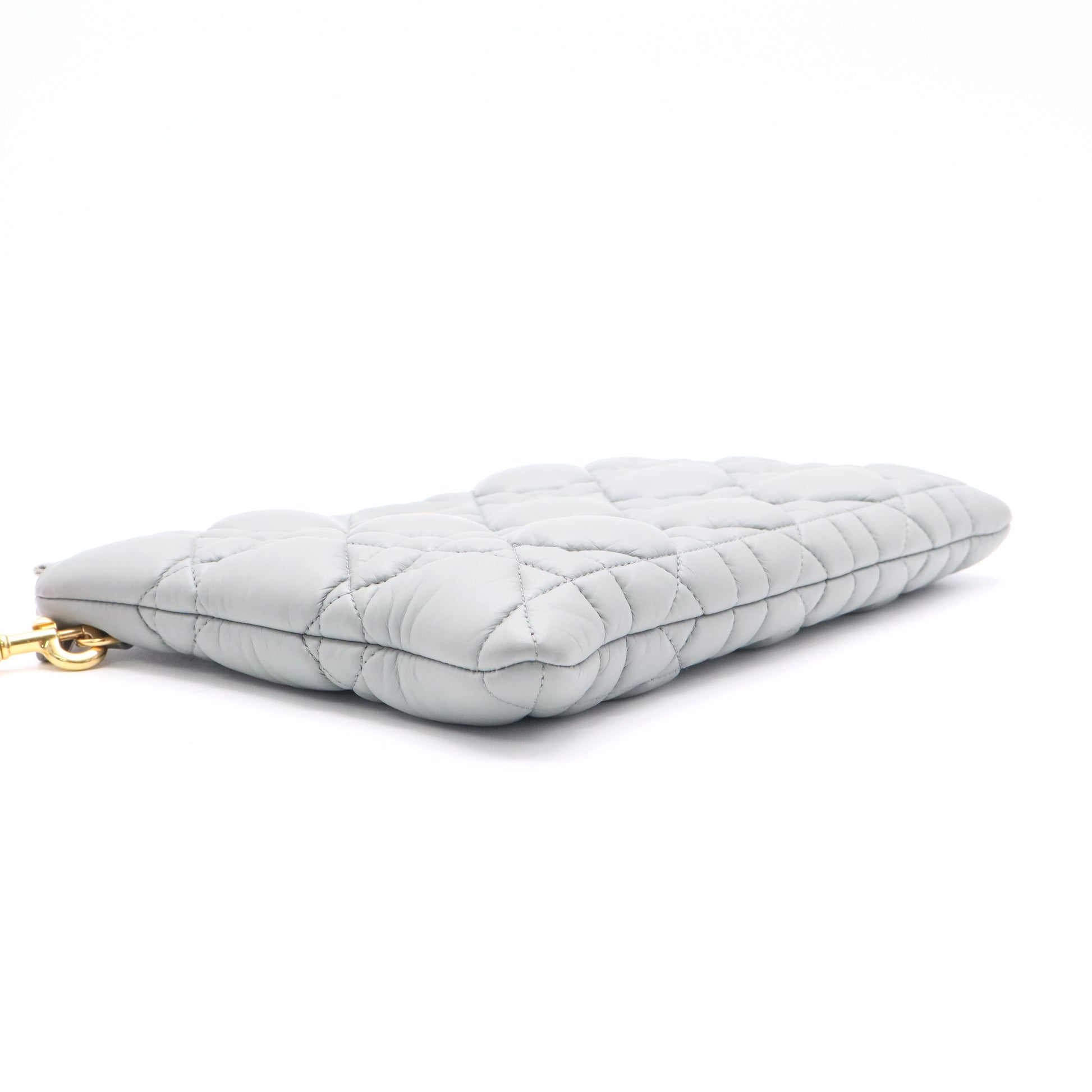 Supple Calfskin Cannage Large Caro Daily Pouch Cloud Blue twins