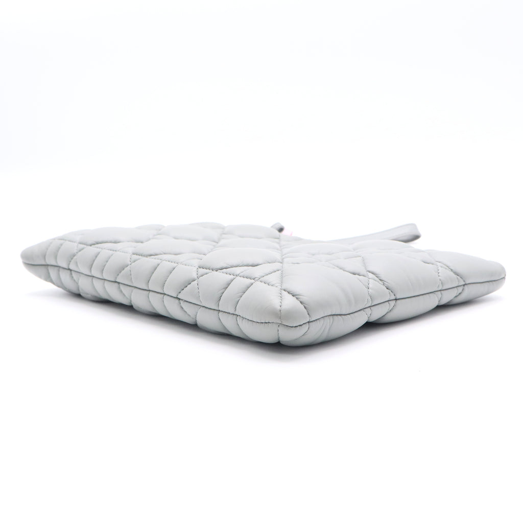 Supple Calfskin Cannage Large Caro Daily Pouch Cloud Blue twins