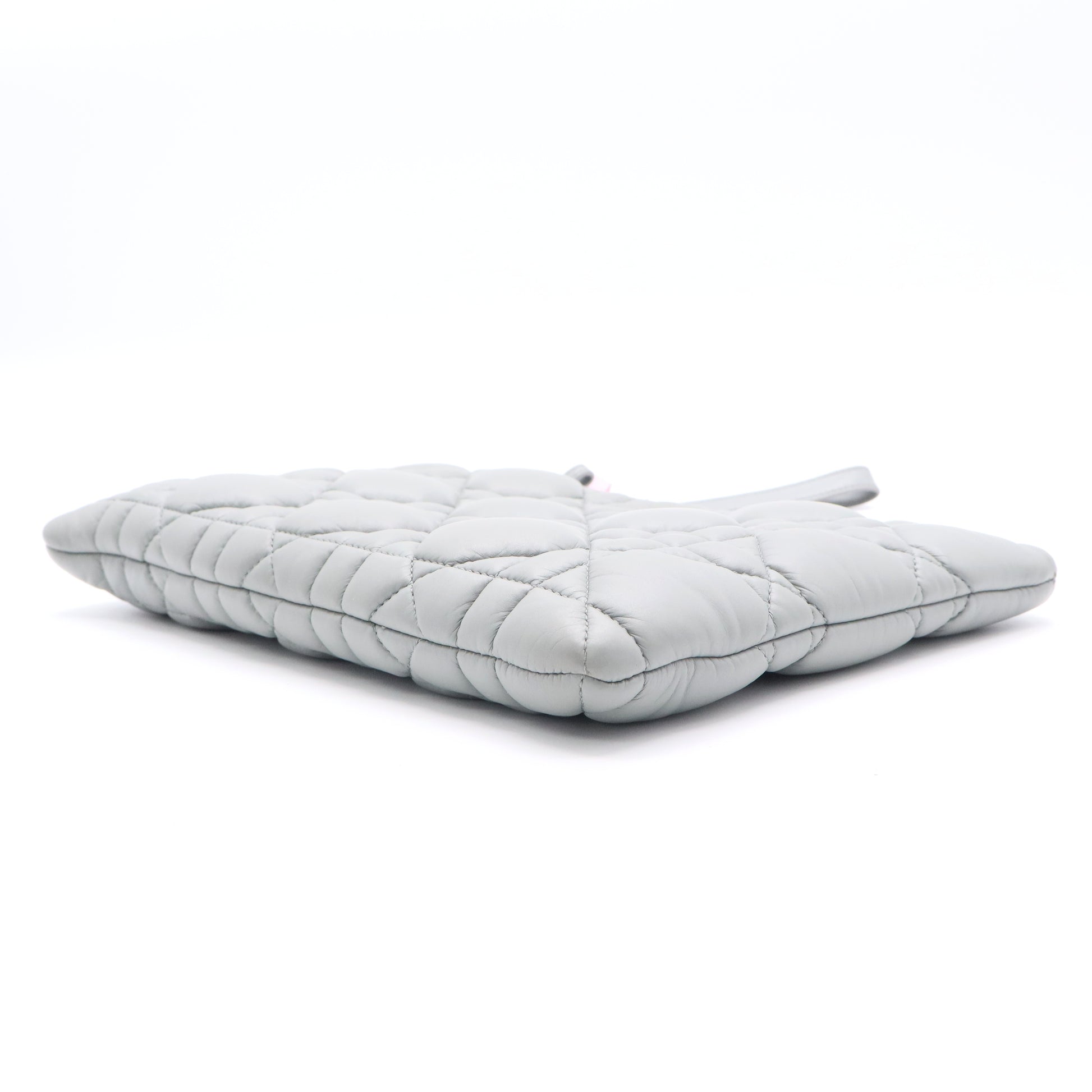 Supple Calfskin Cannage Large Caro Daily Pouch Cloud Blue twins