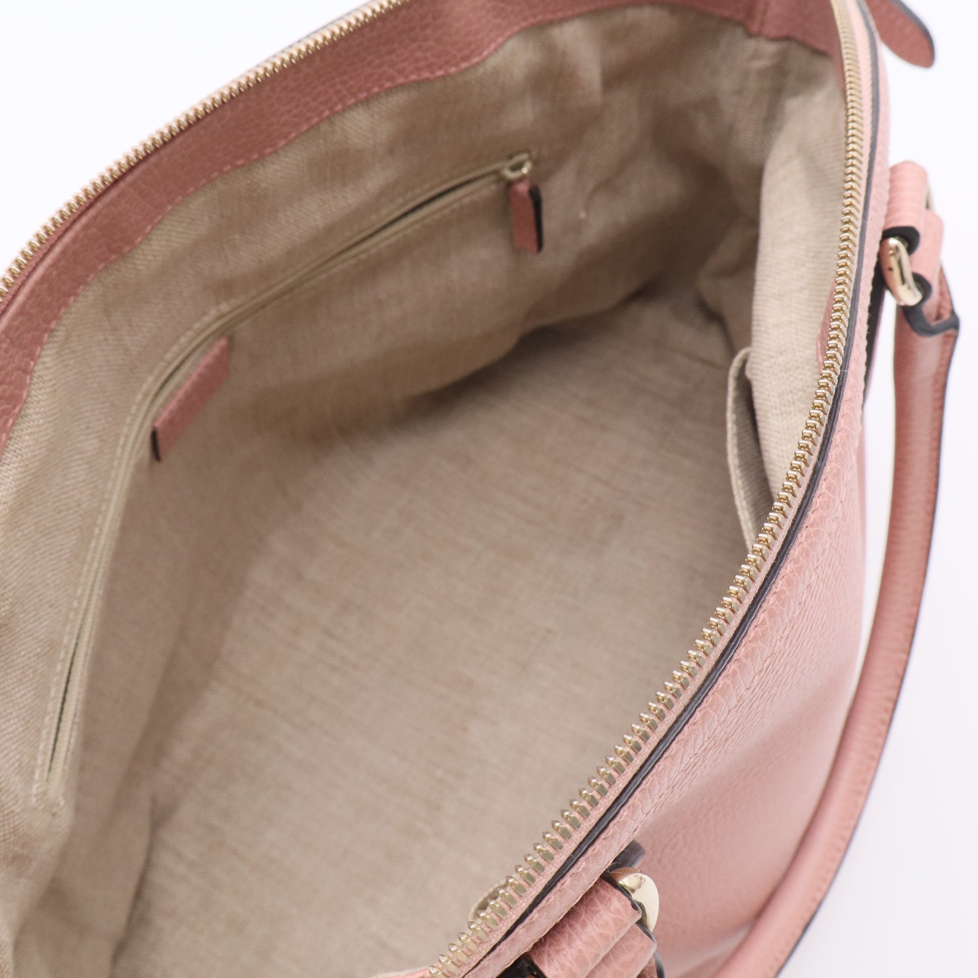 Pink Leather Large Dome Shoulder Bag w/o Strap Twins
