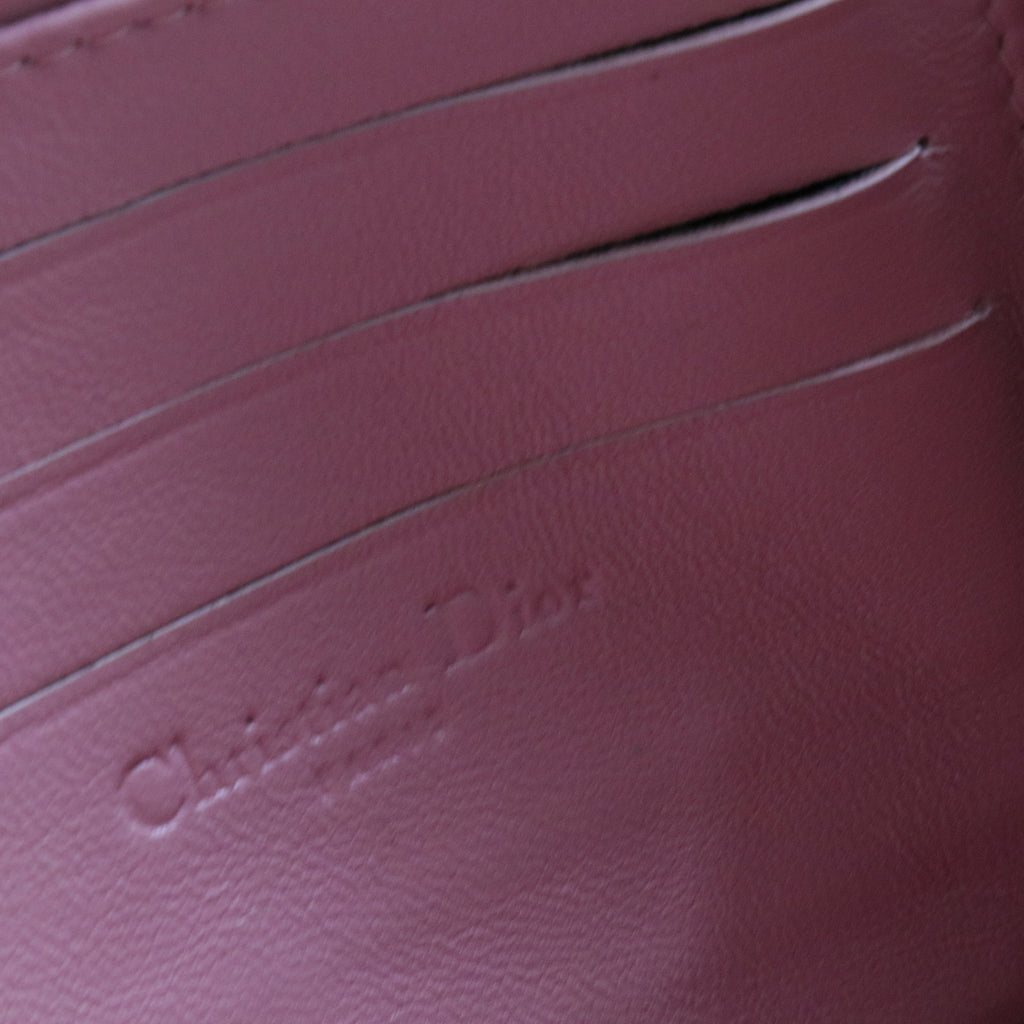Lambskin Cannage New Lock Pouch Magnolia