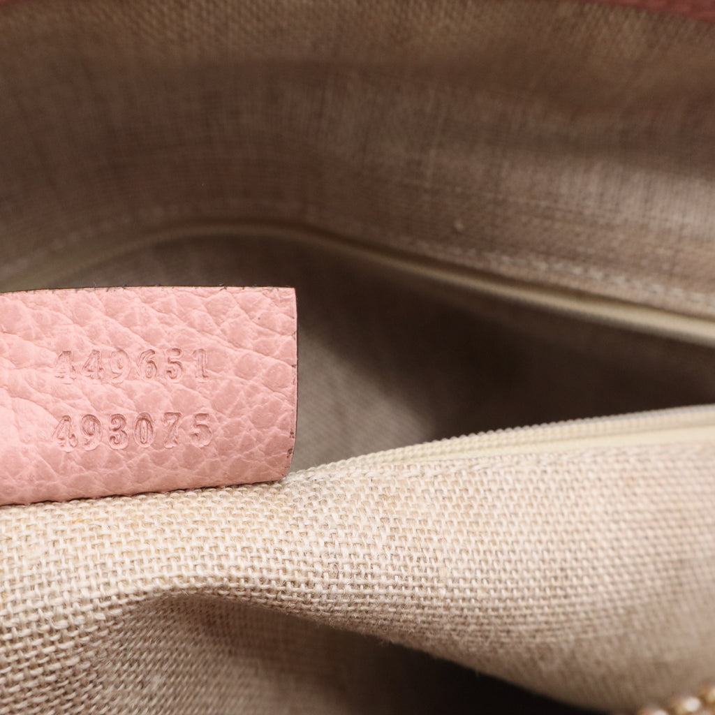 Pink Leather Large Dome Shoulder Bag w/o Strap Twins