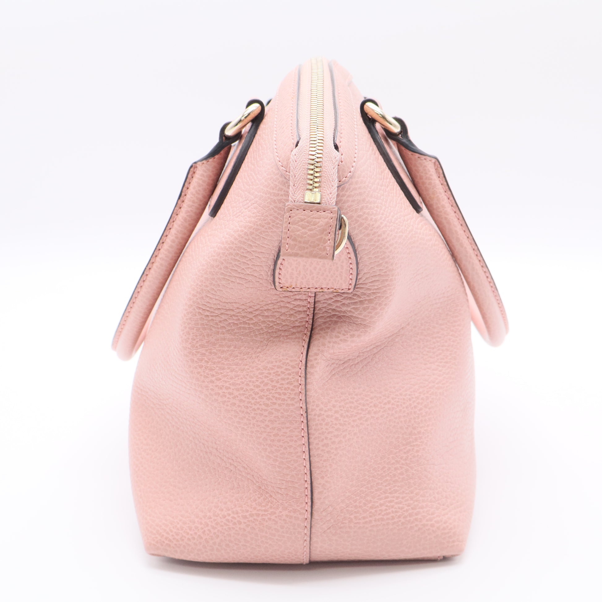 Pink Leather Large Dome Shoulder Bag w/o Strap Twins