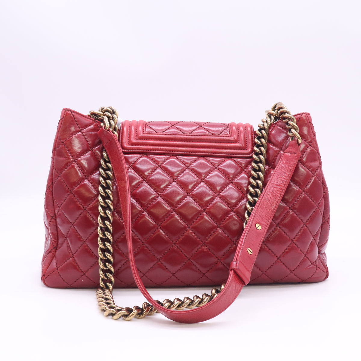Chanel Quilted Boy Front Pocket Shopping Tote Bag B24310