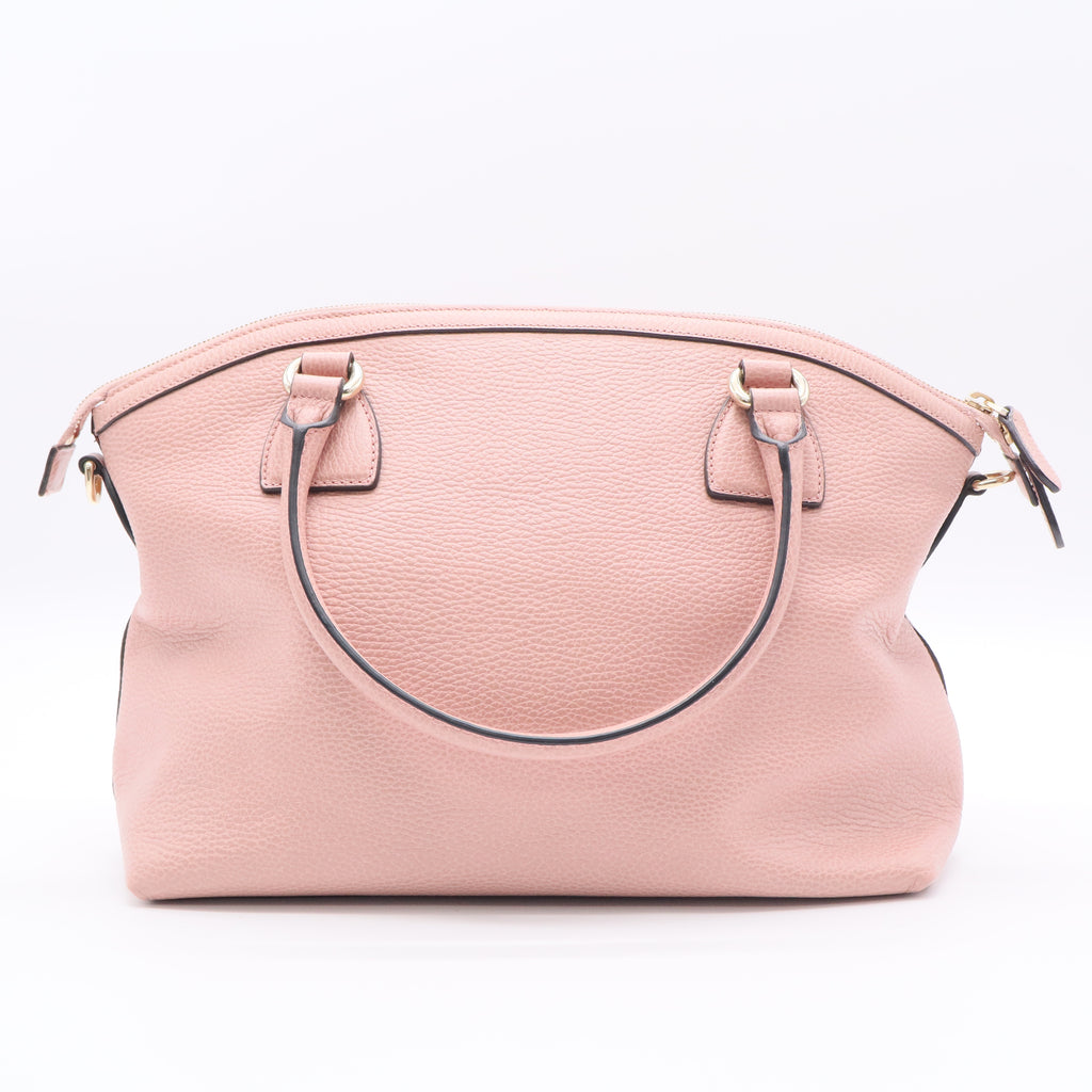 Pink Leather Large Dome Shoulder Bag w/o Strap Twins