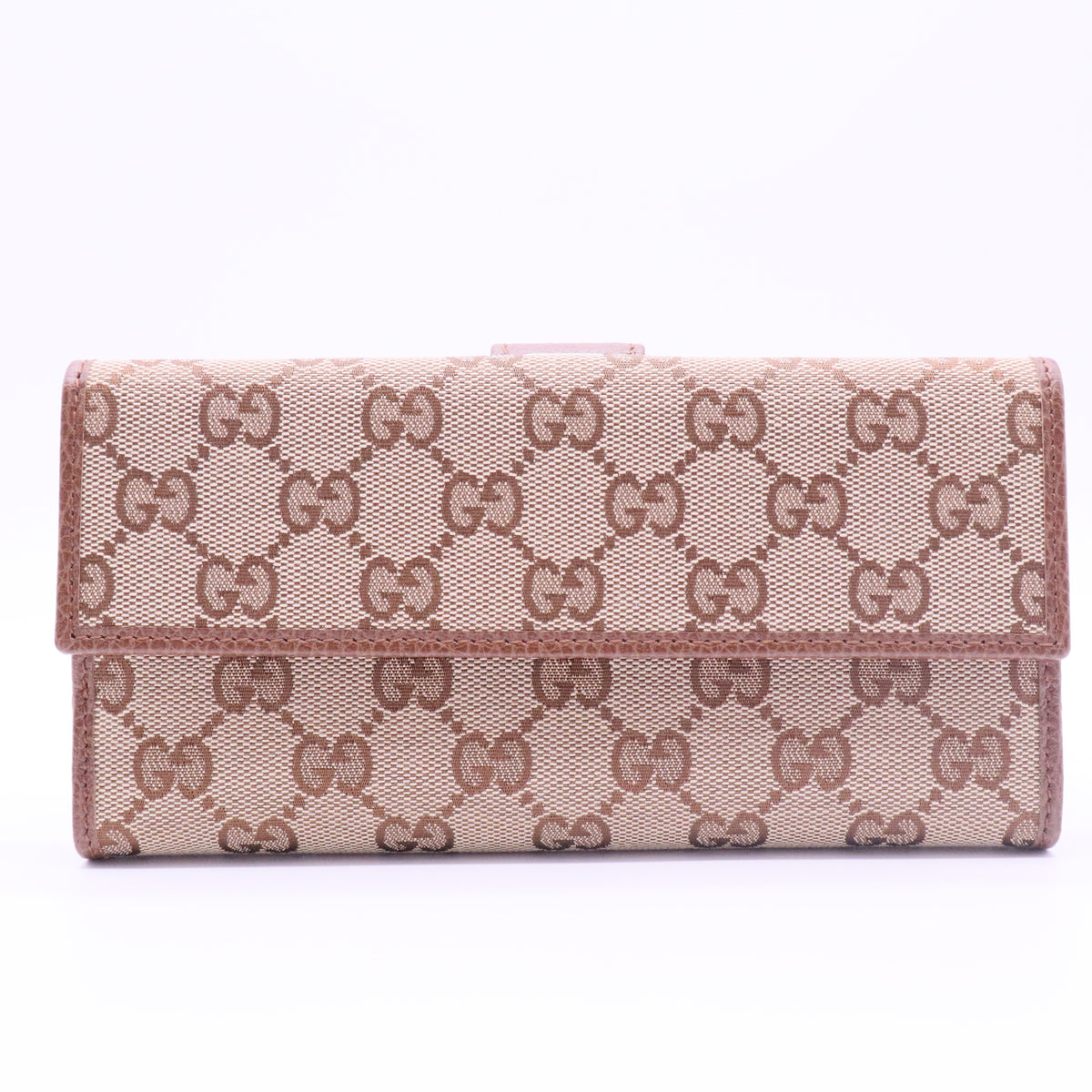 Beige/Pink GG Canvas Continental Flap Wallet