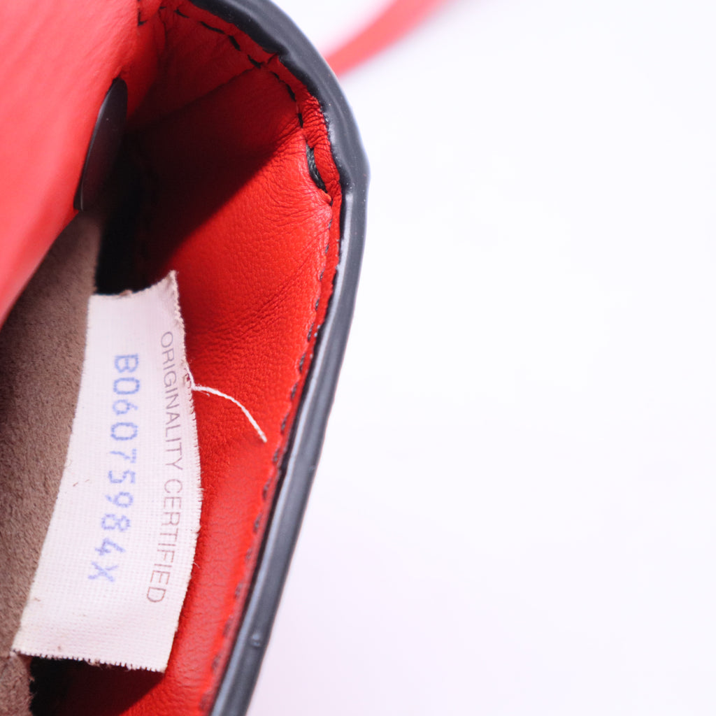Red Nappa Intrecciato Double Sided Flap Crossbody B20395